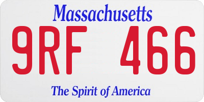 MA license plate 9RF466