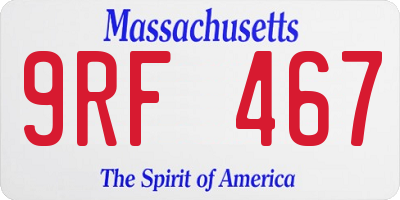 MA license plate 9RF467