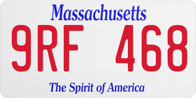 MA license plate 9RF468