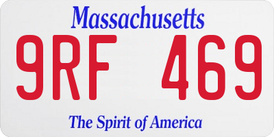 MA license plate 9RF469