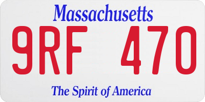 MA license plate 9RF470
