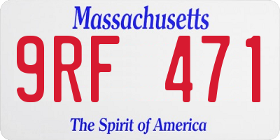 MA license plate 9RF471