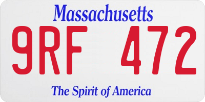 MA license plate 9RF472