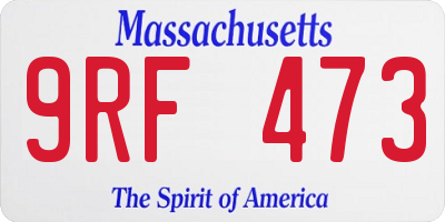 MA license plate 9RF473