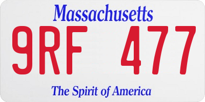MA license plate 9RF477