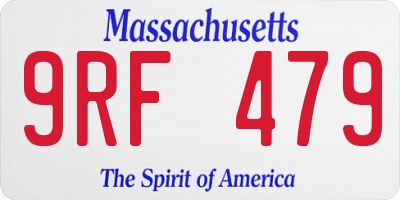 MA license plate 9RF479
