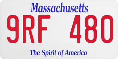 MA license plate 9RF480