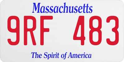 MA license plate 9RF483