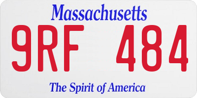 MA license plate 9RF484