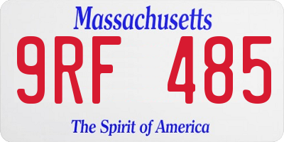 MA license plate 9RF485
