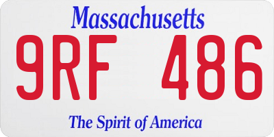 MA license plate 9RF486