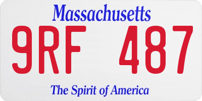 MA license plate 9RF487