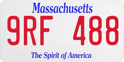 MA license plate 9RF488