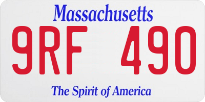 MA license plate 9RF490