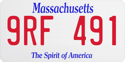 MA license plate 9RF491