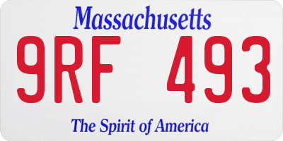 MA license plate 9RF493