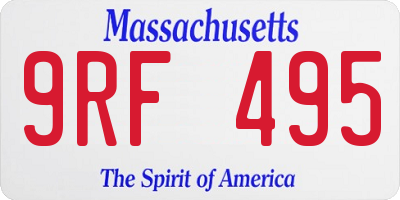 MA license plate 9RF495