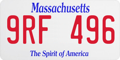 MA license plate 9RF496