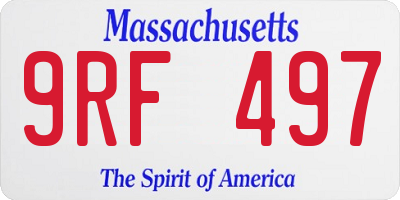 MA license plate 9RF497