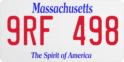 MA license plate 9RF498