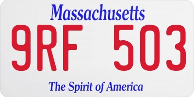 MA license plate 9RF503