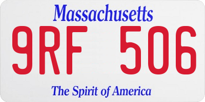 MA license plate 9RF506