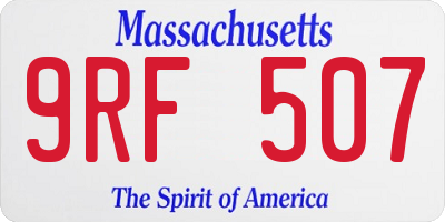 MA license plate 9RF507
