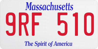 MA license plate 9RF510