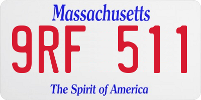 MA license plate 9RF511