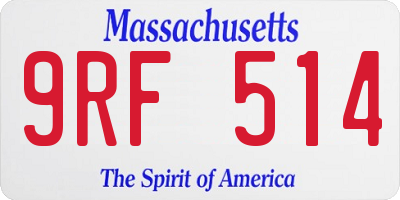 MA license plate 9RF514