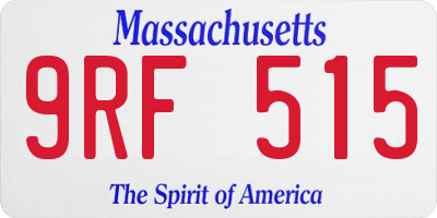 MA license plate 9RF515