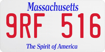 MA license plate 9RF516