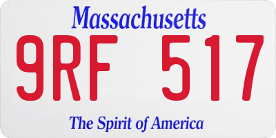 MA license plate 9RF517