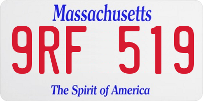 MA license plate 9RF519