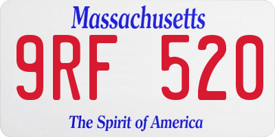 MA license plate 9RF520
