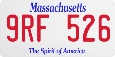 MA license plate 9RF526