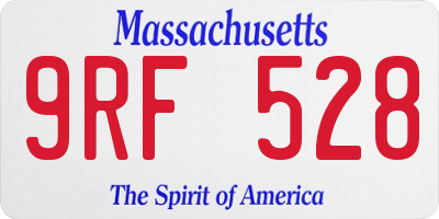 MA license plate 9RF528