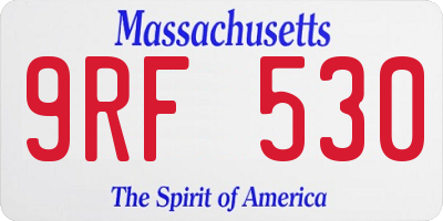 MA license plate 9RF530