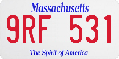 MA license plate 9RF531