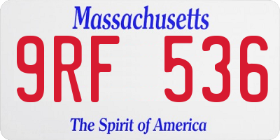 MA license plate 9RF536