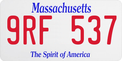 MA license plate 9RF537