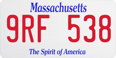 MA license plate 9RF538