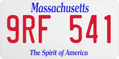 MA license plate 9RF541