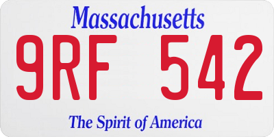 MA license plate 9RF542