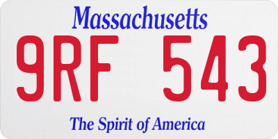 MA license plate 9RF543