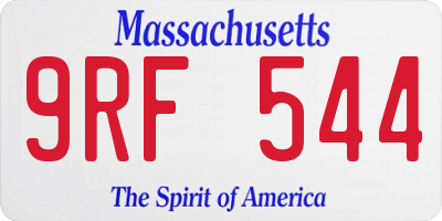 MA license plate 9RF544