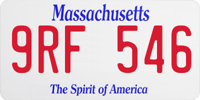 MA license plate 9RF546