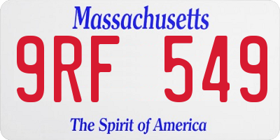 MA license plate 9RF549