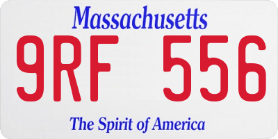 MA license plate 9RF556