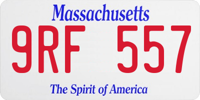 MA license plate 9RF557